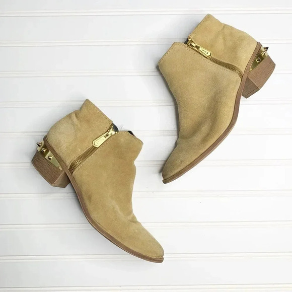 Sam Edelman Holt Camel Suede Leather Ankle Boots - Picture 3 of 12